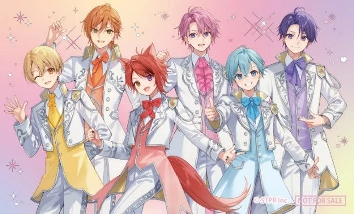 すとぷりメンバーが描かれた未来屋書店限定特典ステッカーのデザイン