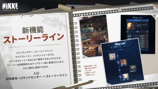 新コンテンツ「ストーリーライン」機能の紹介画面