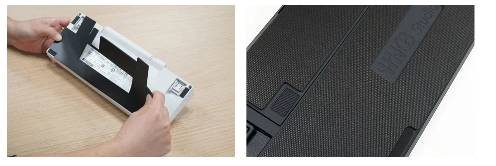 HHKB吸振マットの装着イメージとStudio裏面