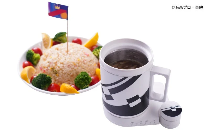 デンライナー食堂車専用マグケトルとイメージ食事の組み合わせ
