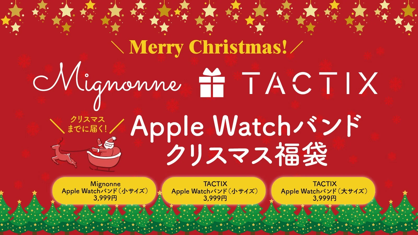 Apple Watchバンドのクリスマス福袋が数量限定発売！　Mignonne・TAXTIXのバンド3本セットが3,999円