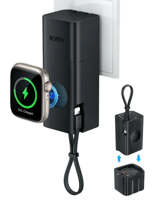 RORRY CB02 lightningケーブル内蔵コンセント一体型モバイルバッテリー