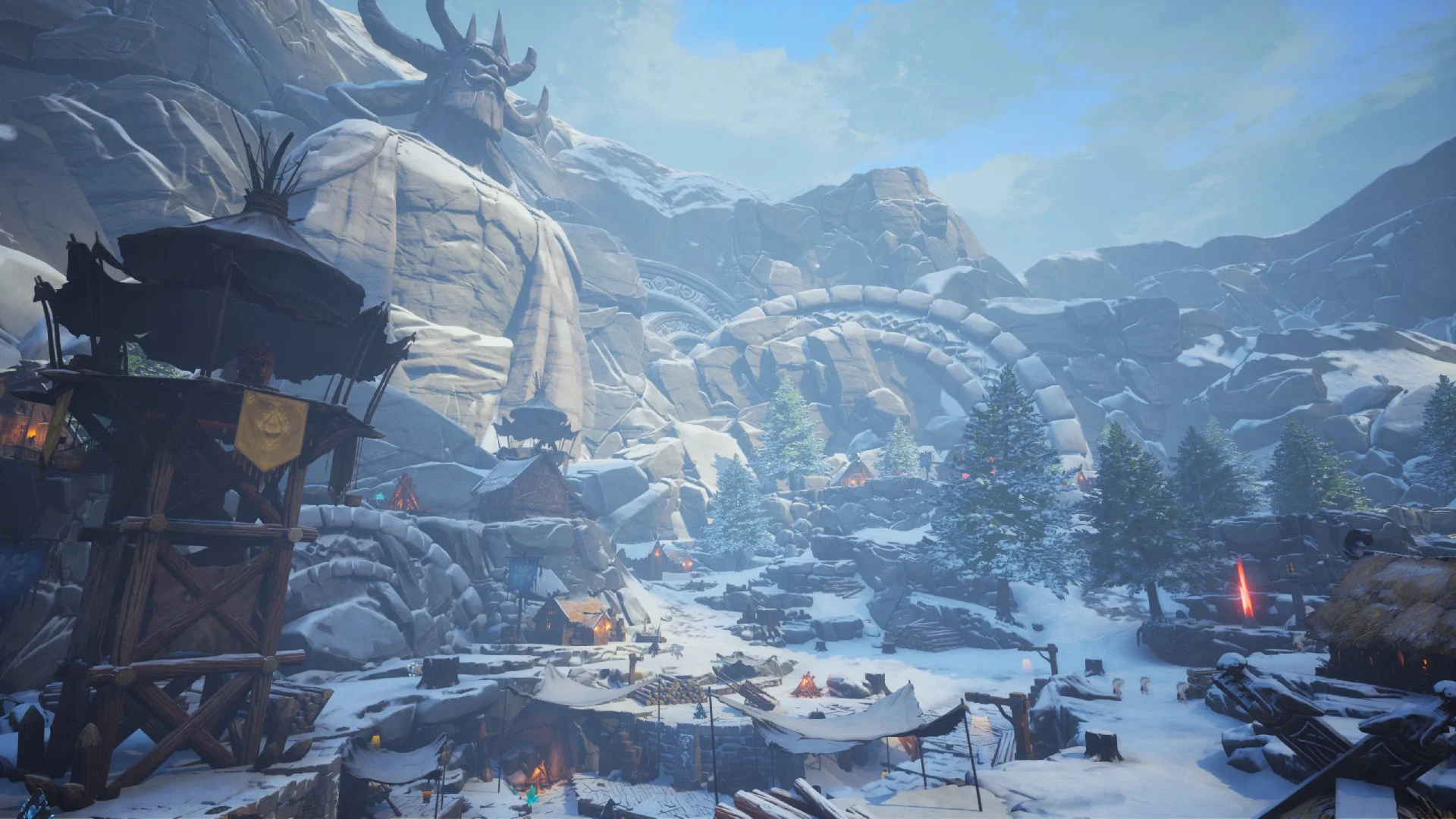 『クラウドハイム』の雪に覆われた新島「Myrkstorm」を思わせる景観。