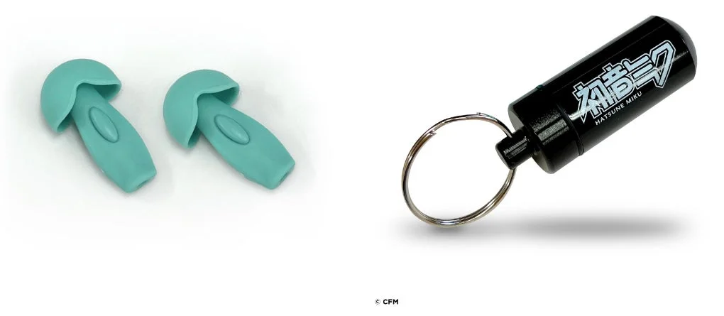 初音ミクコラボモデル2025の耳栓本体と専用ケース