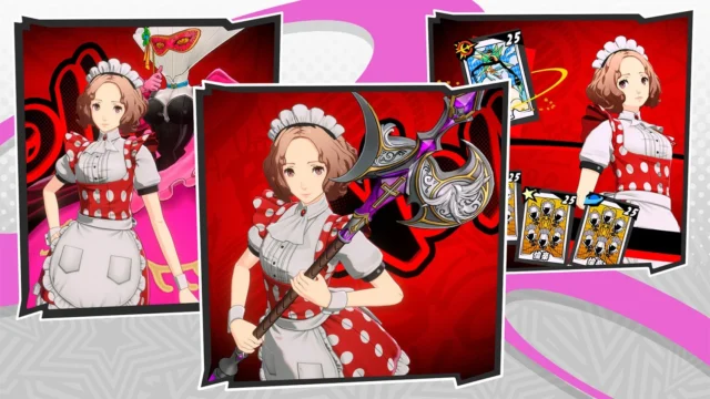 『P5X』奥村 春のメイド服コスチュームを着用したゲーム内画面