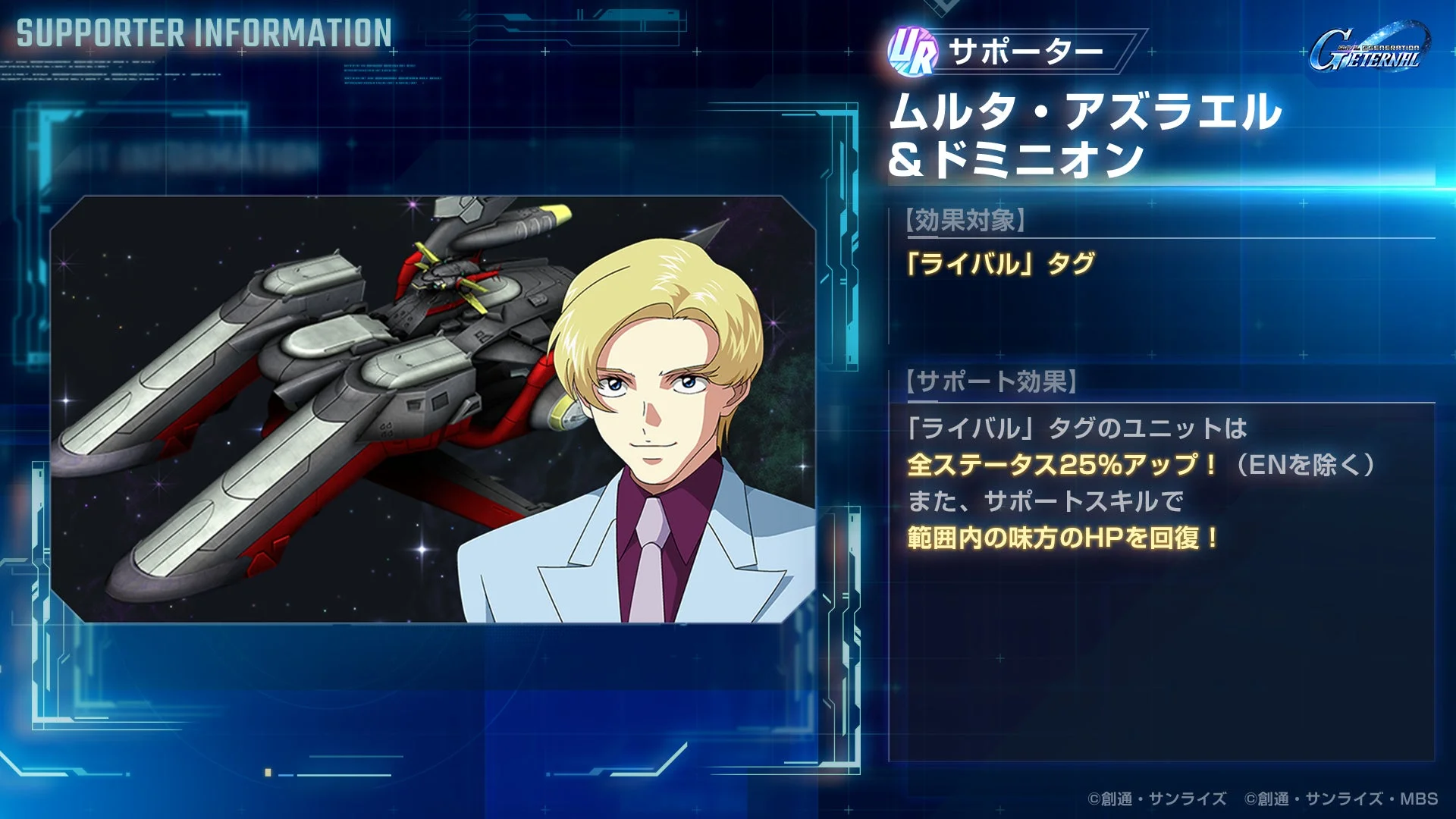 URサポーター ムルタ・アズラエル&ドミニオンの詳細情報