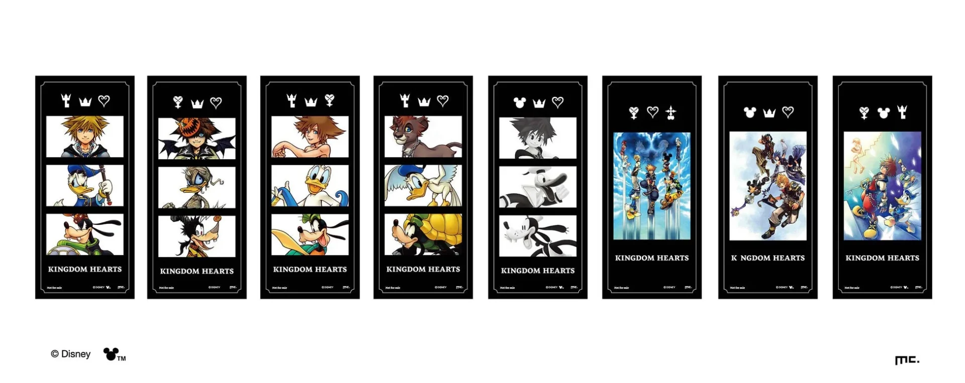 キングダムハーツ ホログラムしおり第2弾の全8柄イメージ
