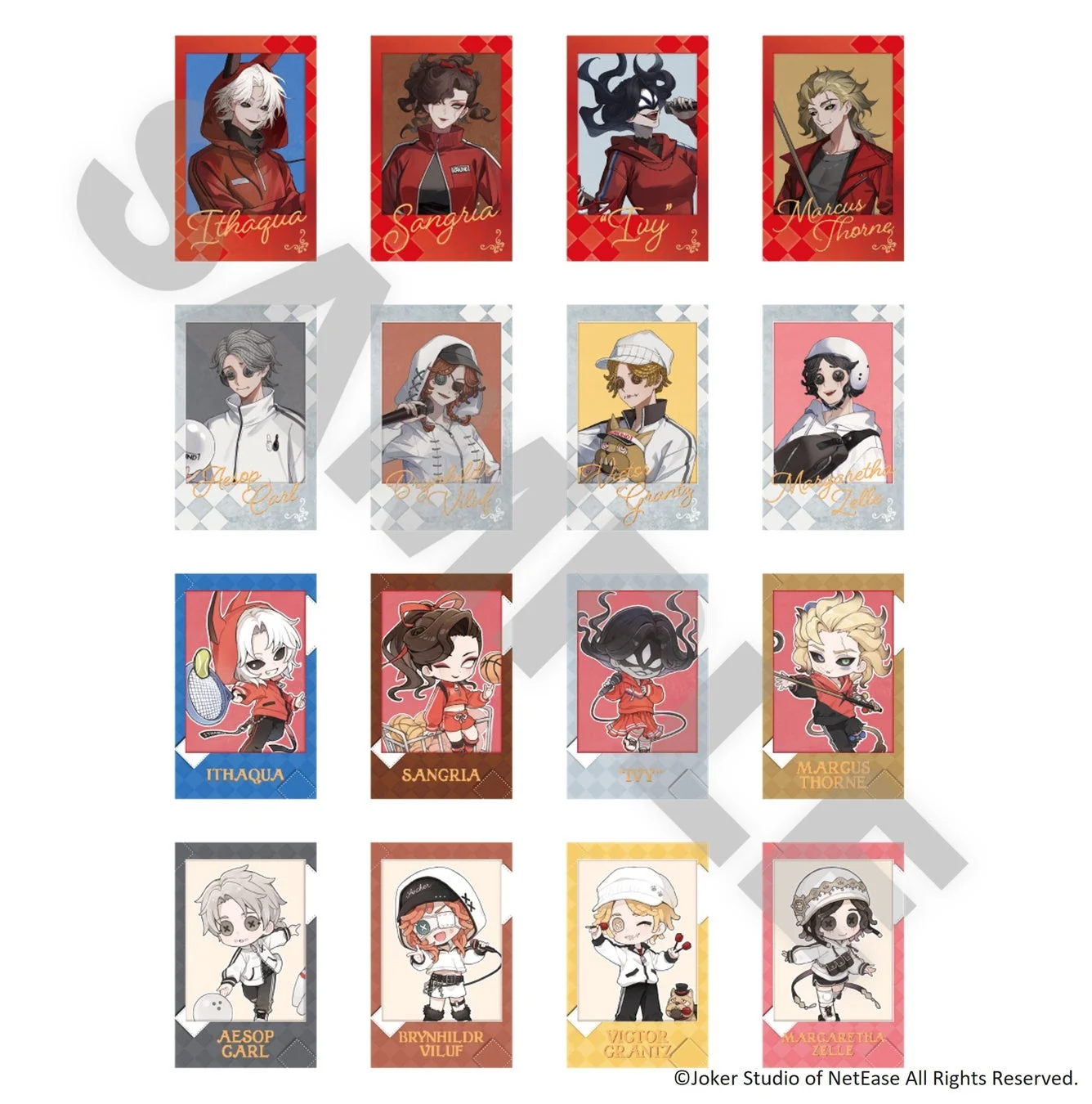 「IdentityV 第五人格」×ROUND1コラボ トレーディング箔押しブロマイド2枚入り 全8種