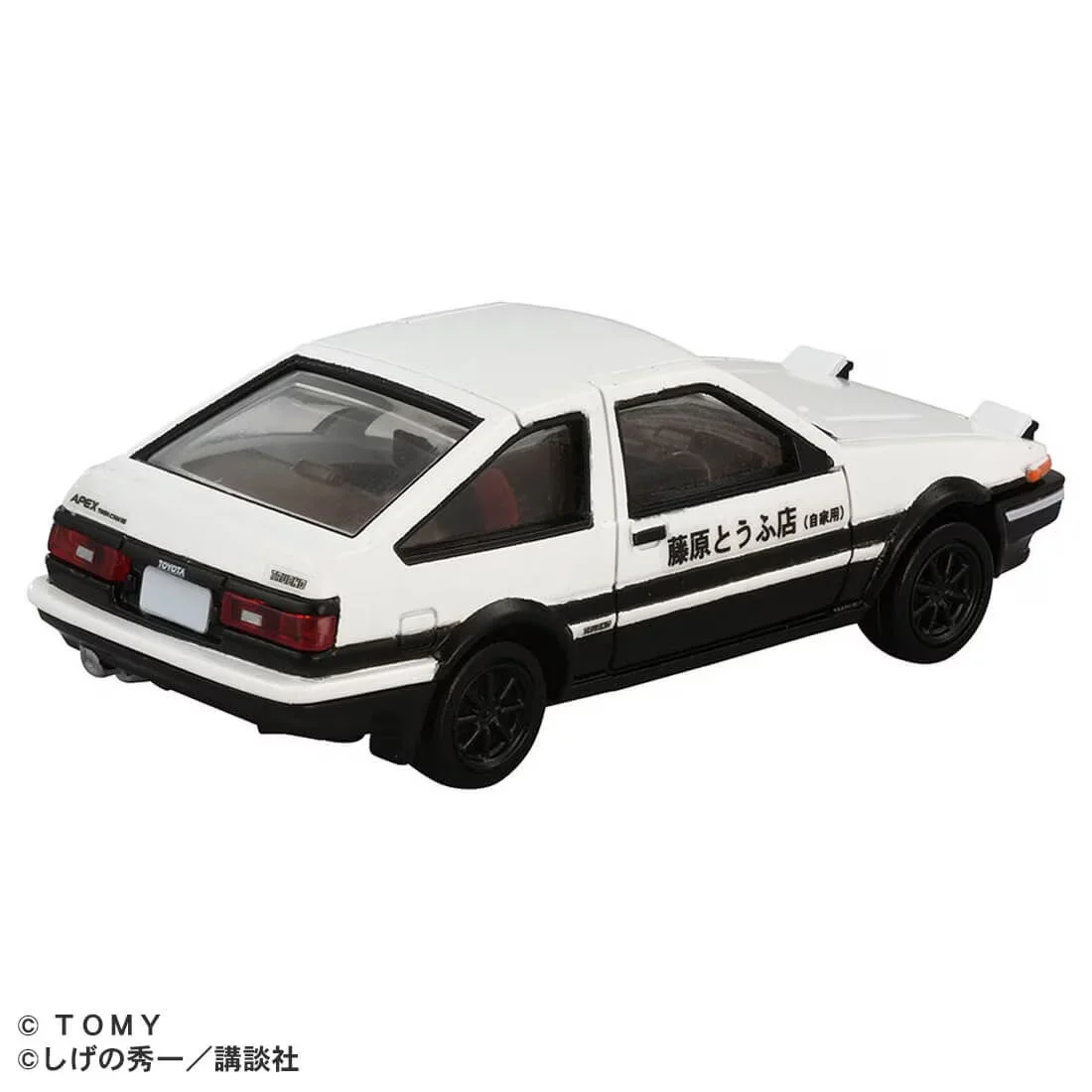 『頭文字D』AE86トレノのトミカプレミアム、後方からのミニカー単体