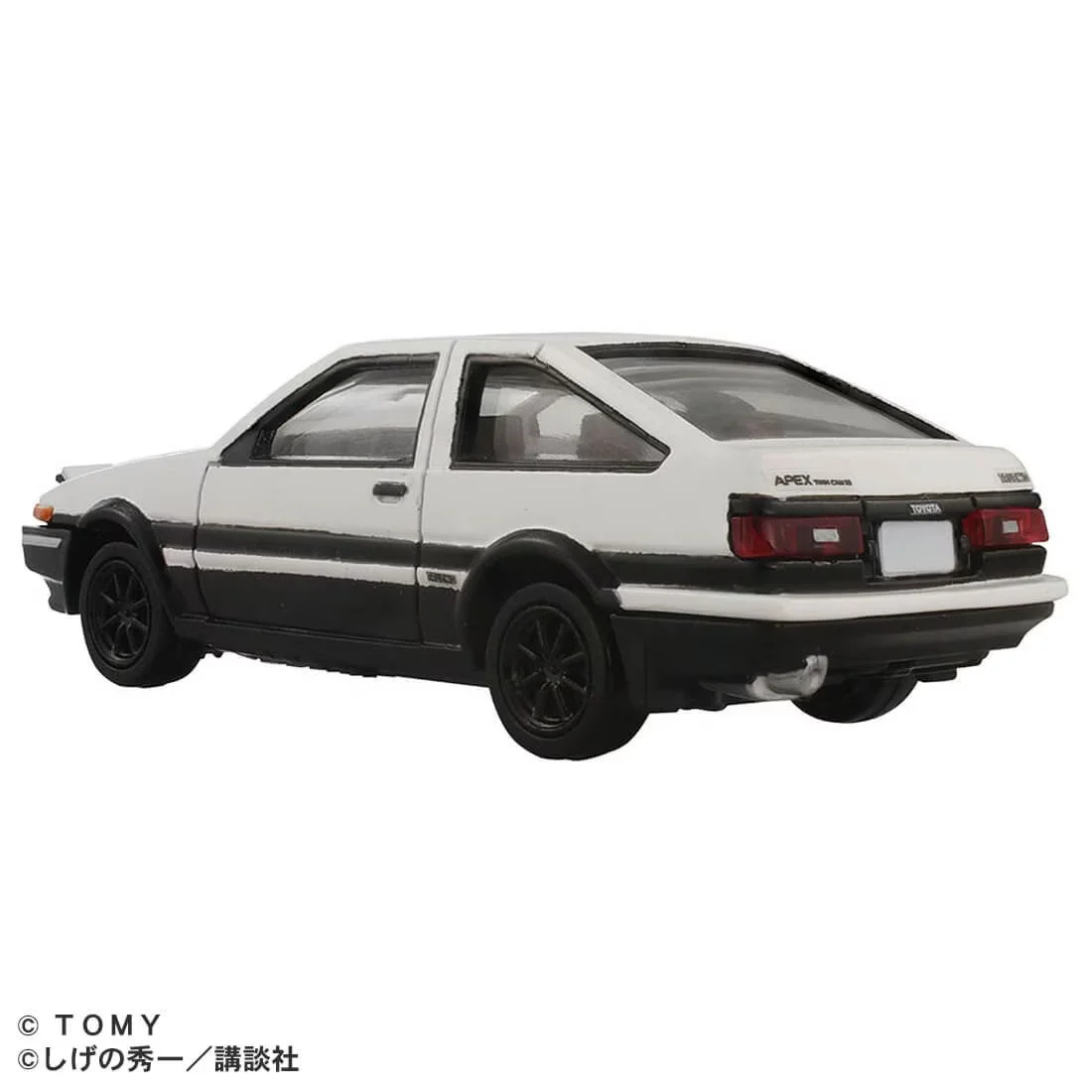 『頭文字D』AE86トレノのトミカプレミアム、後方からのミニカー単体