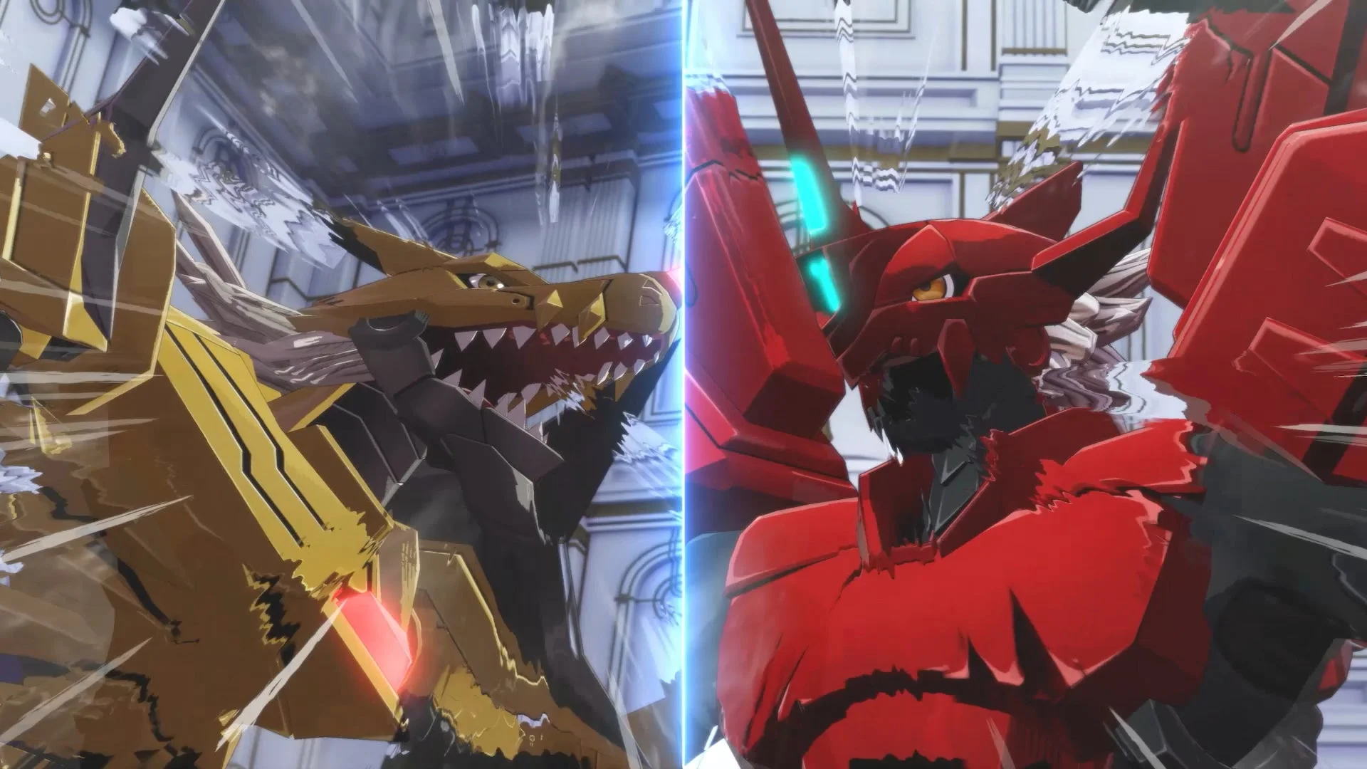 DLCで追加される究極体デジモンのブリッツグレイモンとクーレスガルルモン