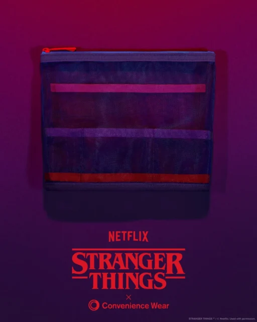 ストレンジャー・シングスとコンビニエンスウェアのコラボメッシュポーチ