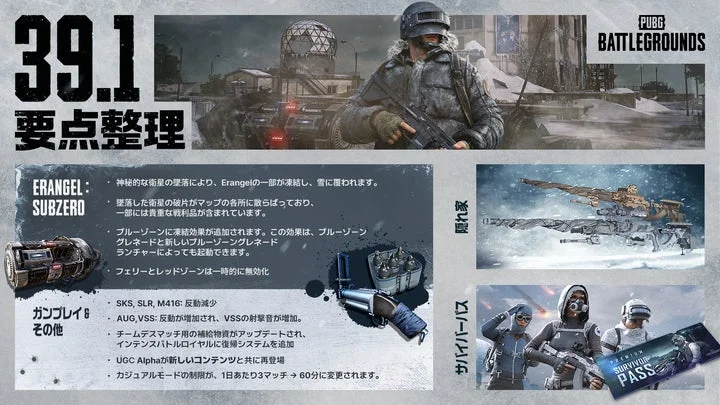 極寒のErangelへ突入！　『PUBG: BATTLEGROUNDS』アップデート39.1が12月9日より配信
