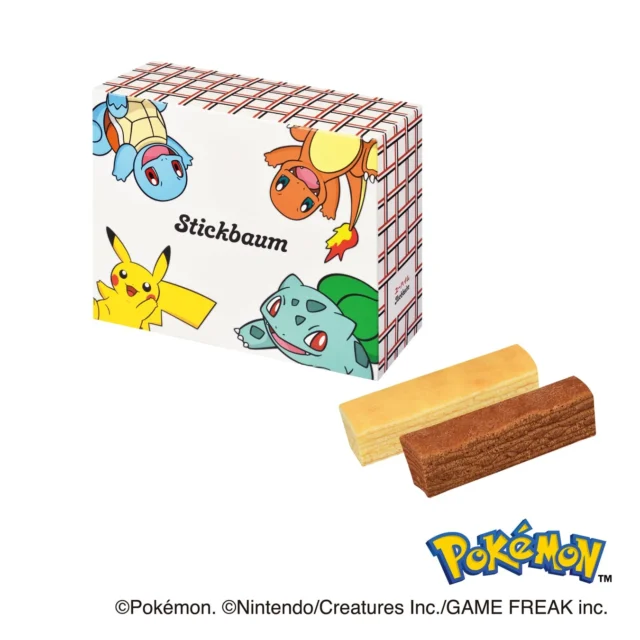 ポケモンデザインの箱に入ったユーハイムスティックバウム6個入