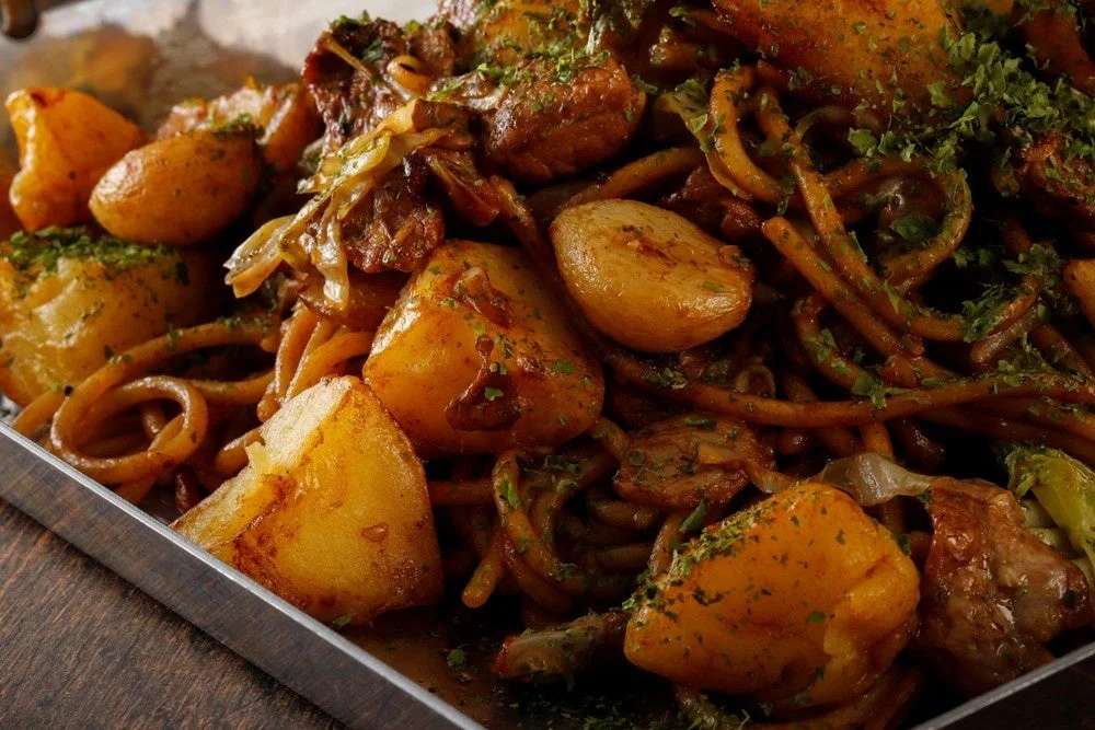 ゴロッとしたじゃがいもが入ったやみつきジャガイモ焼きそば