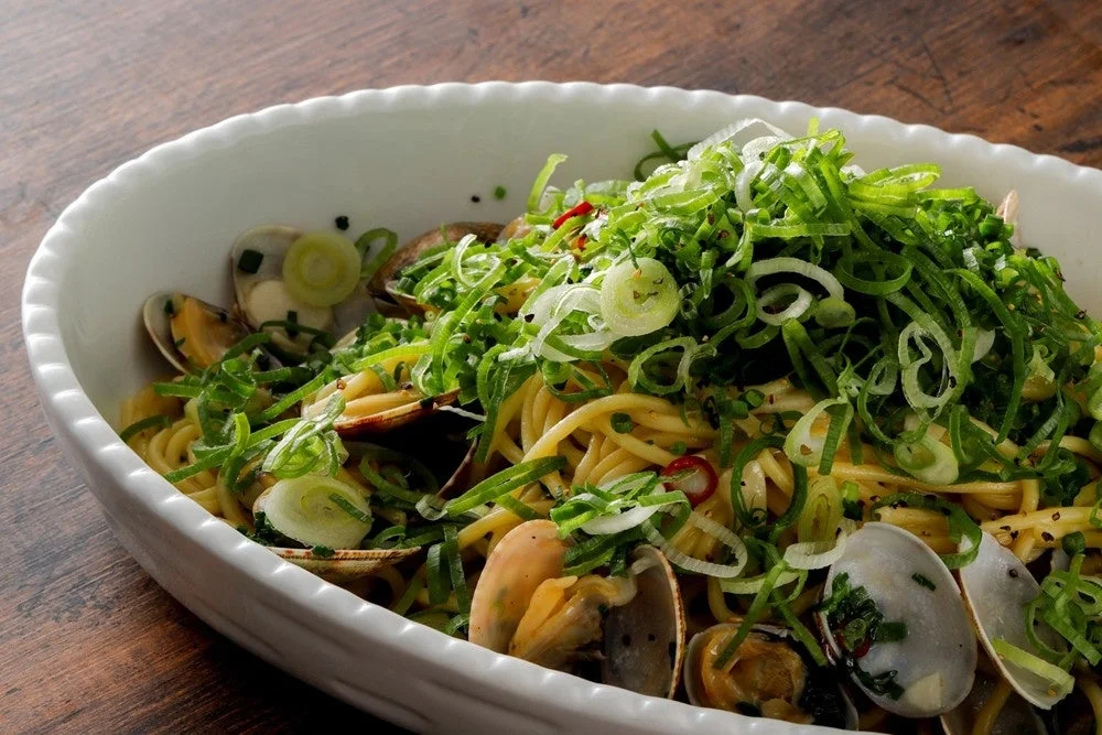 アサリとネギがたっぷりの和風ボンゴレ