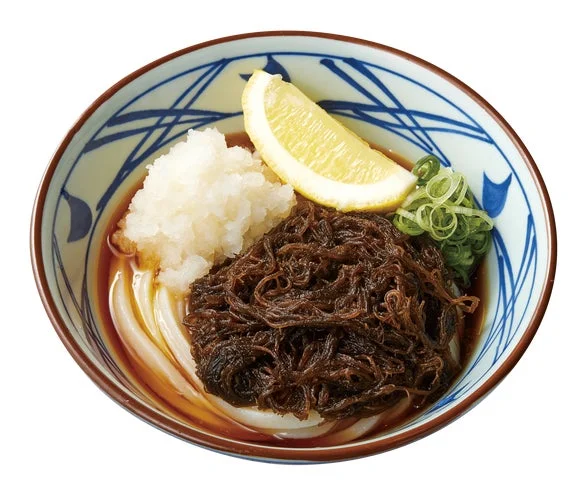 鬼おろしとたっぷりもずくが乗った鬼おろしもずくうどん