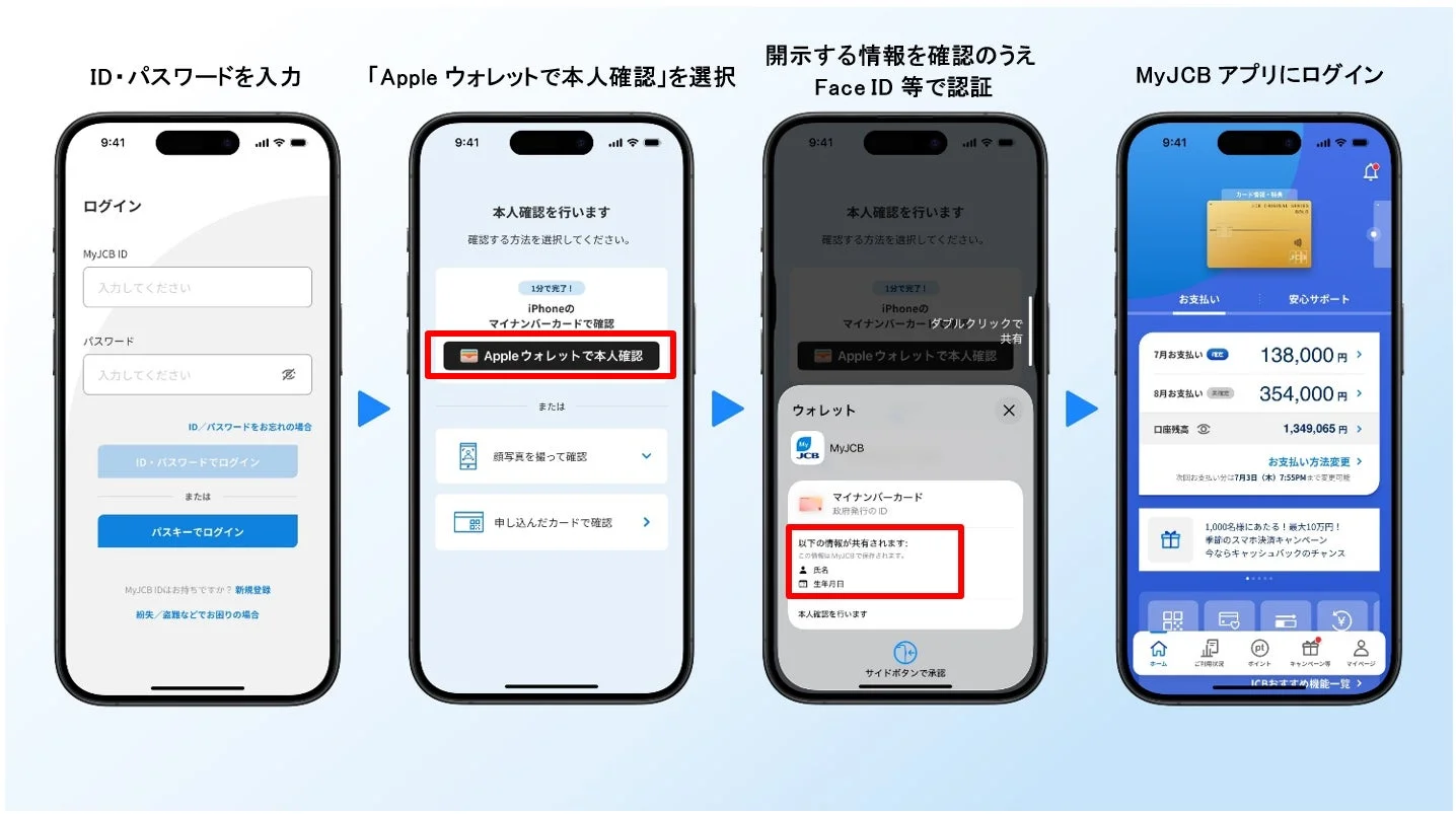 MyJCBアプリでiPhoneのマイナンバーカードを利用した本人確認の手順