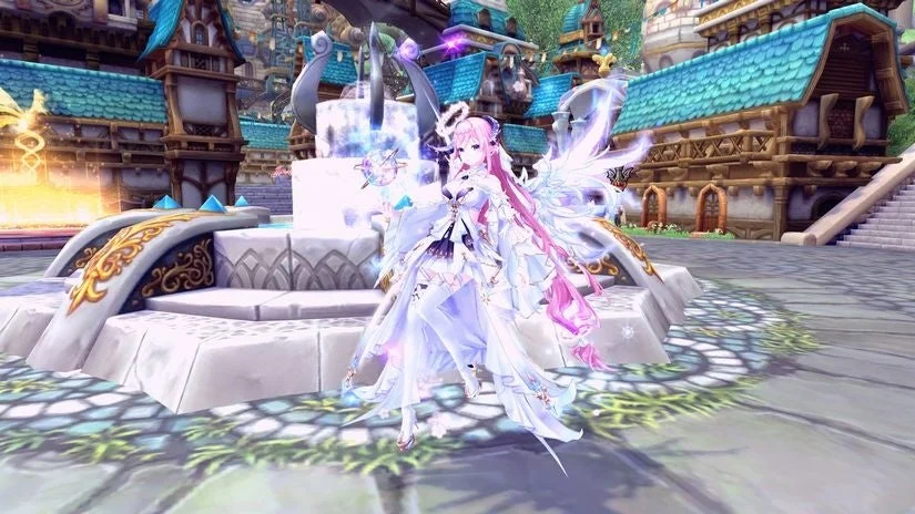 「聖都ナディア」にいる幻神「大地の女神・ガイア」のゲーム画面