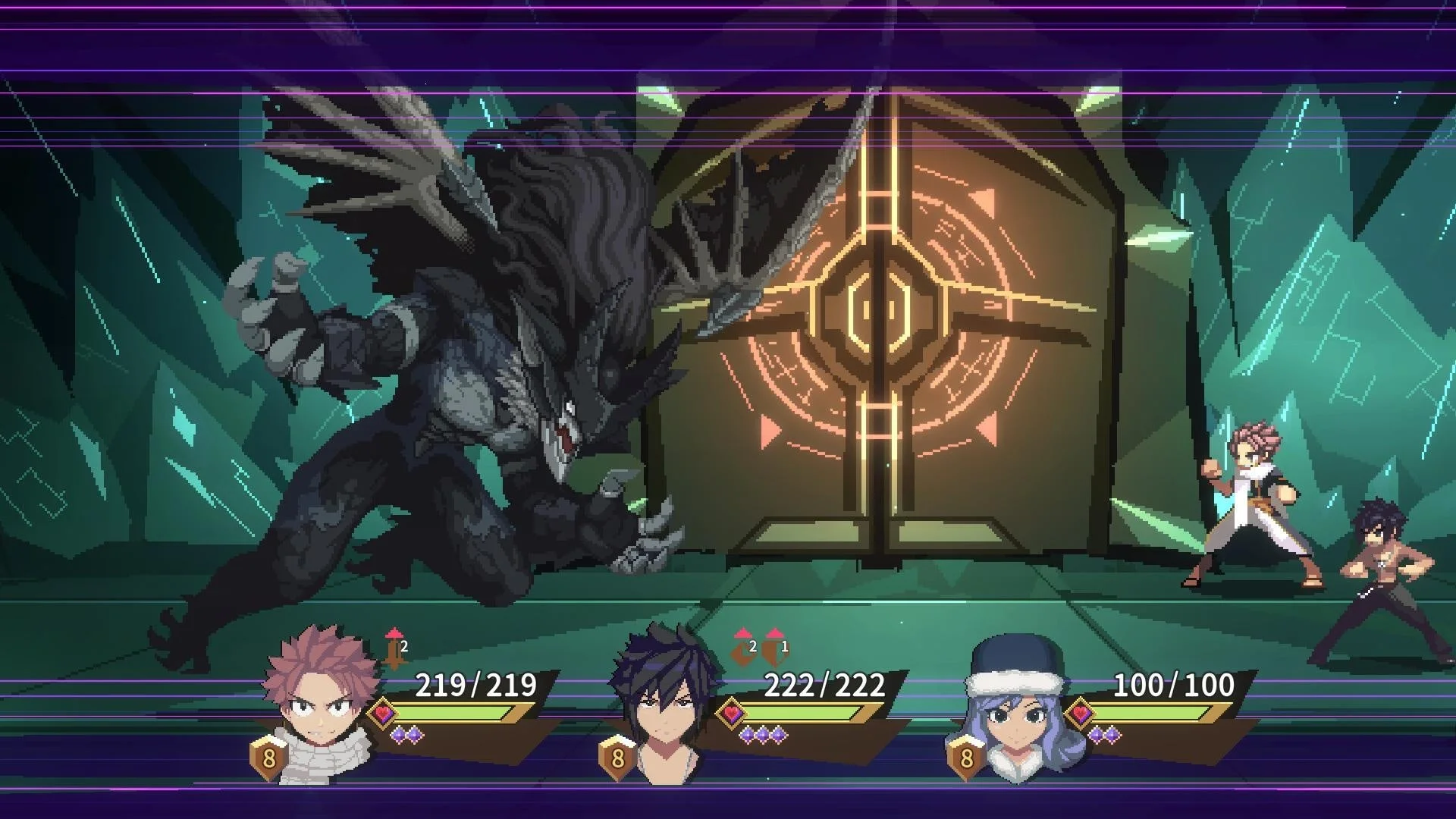 原作に登場する強敵ボスとの戦闘画面