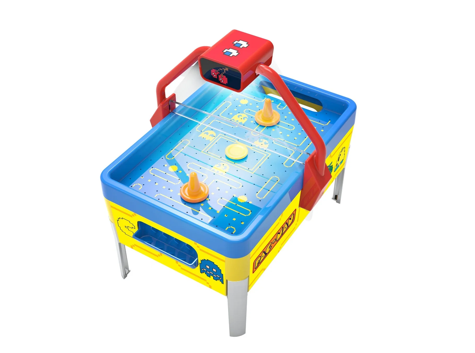 パックマンデザインのミニエアホッケー