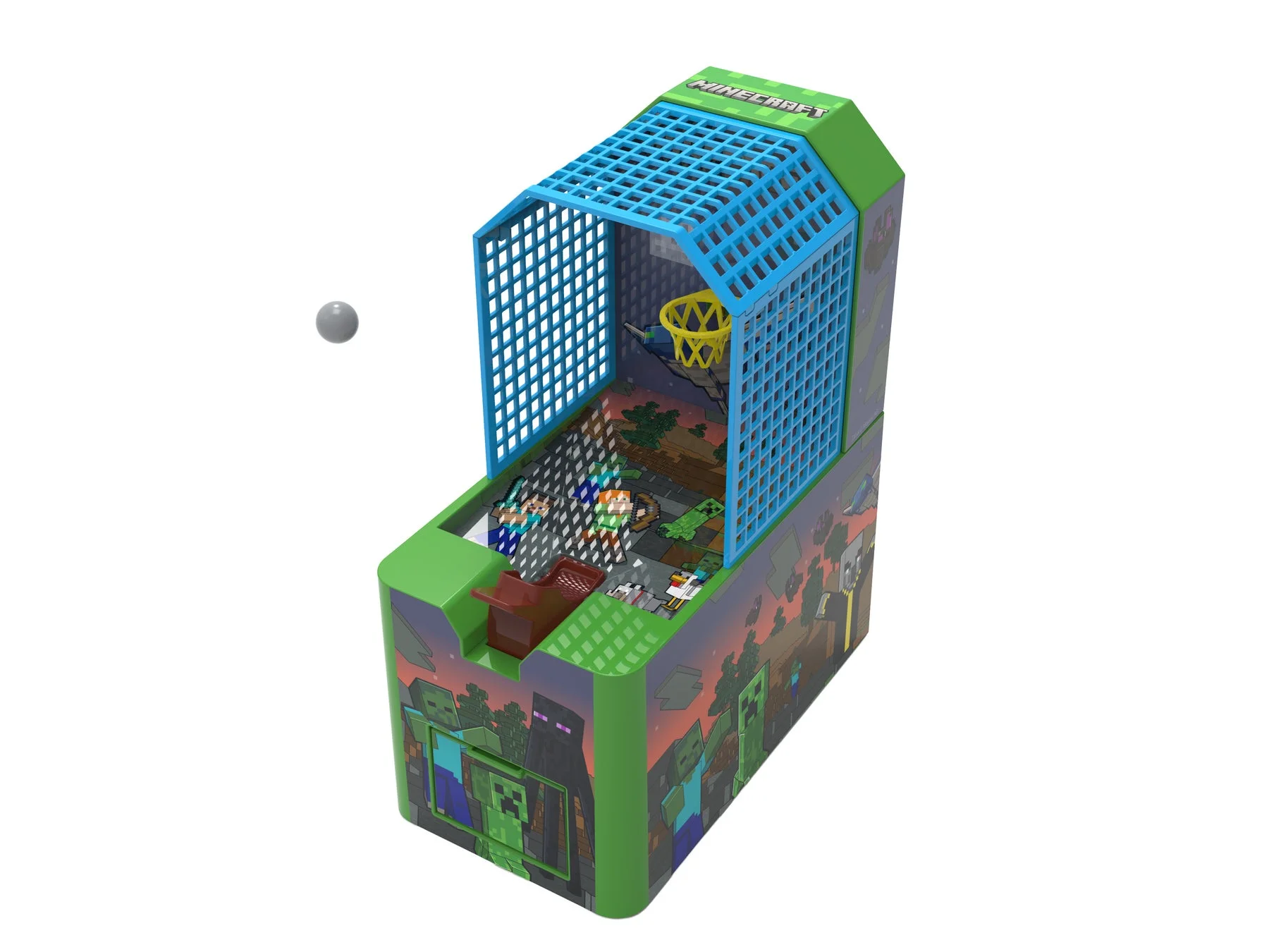 マインクラフトデザインのミニバスケットボールゲーム