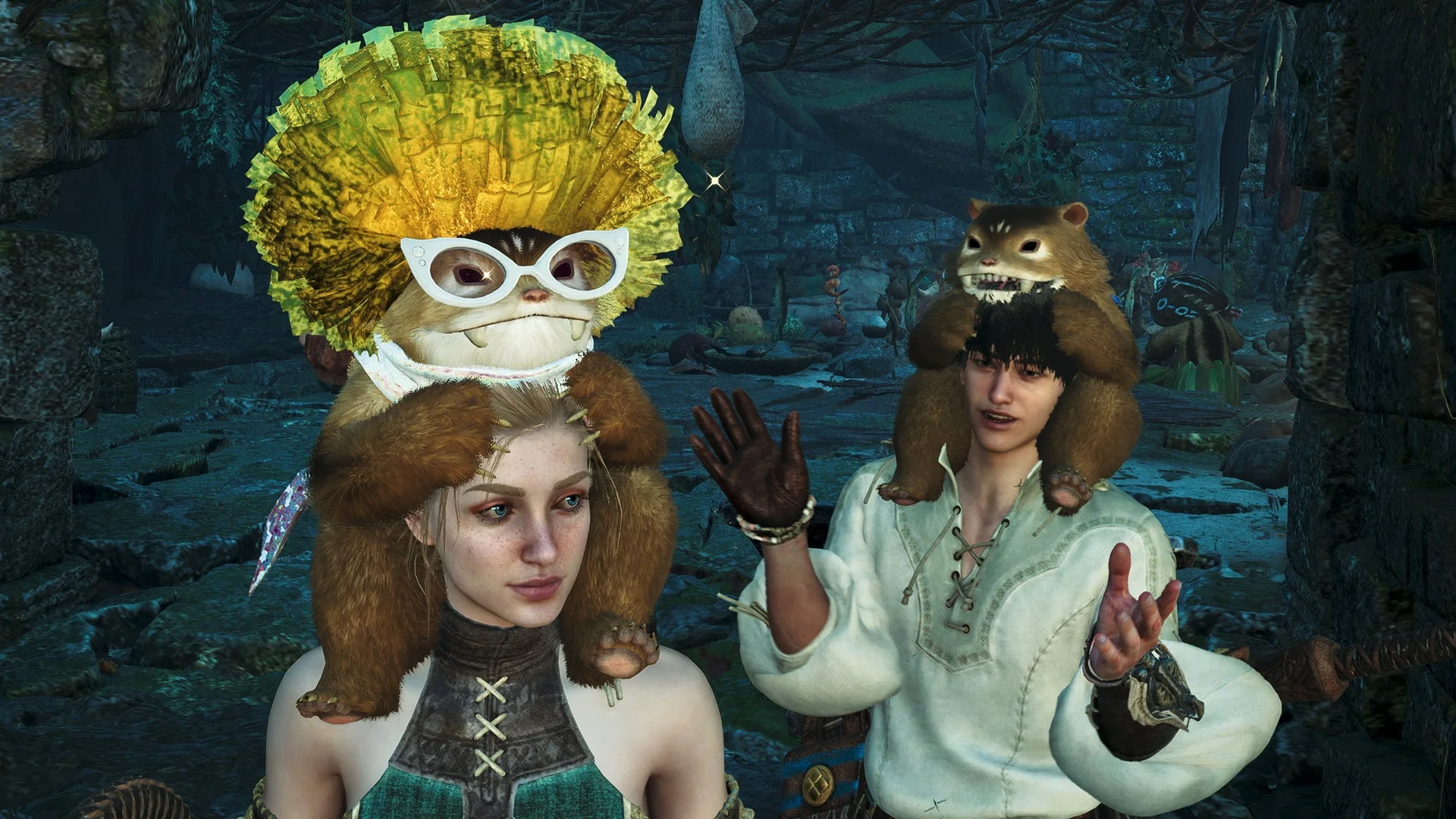 季節イベント「交わりの祭事【祝謡の儀】」の装飾された大集会所