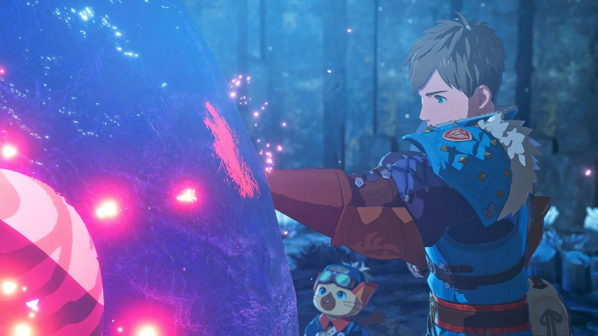 主人公が光るタマゴに手を伸ばすゲーム画面