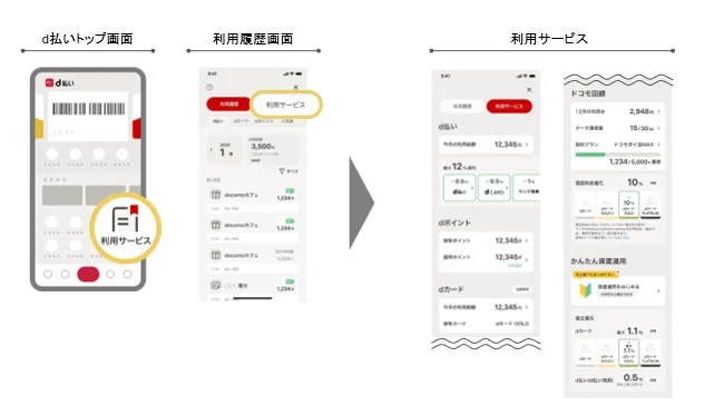 「d払い」アプリに新機能！　複数サービスの利用状況を1画面で確認できる「利用サービス」機能が12月15日より追加