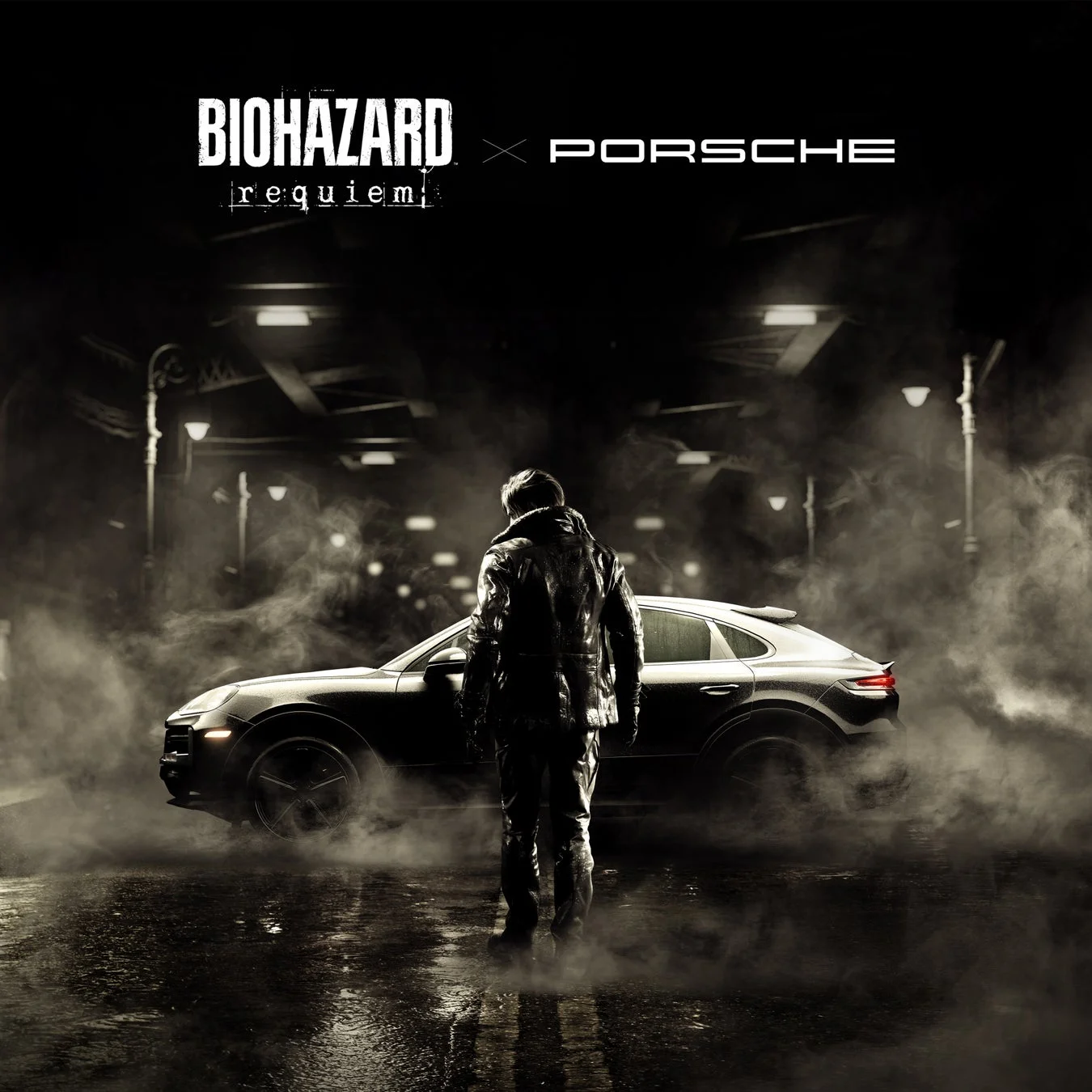 『バイオハザード レクイエム』とポルシェのコラボレーションビジュアル。