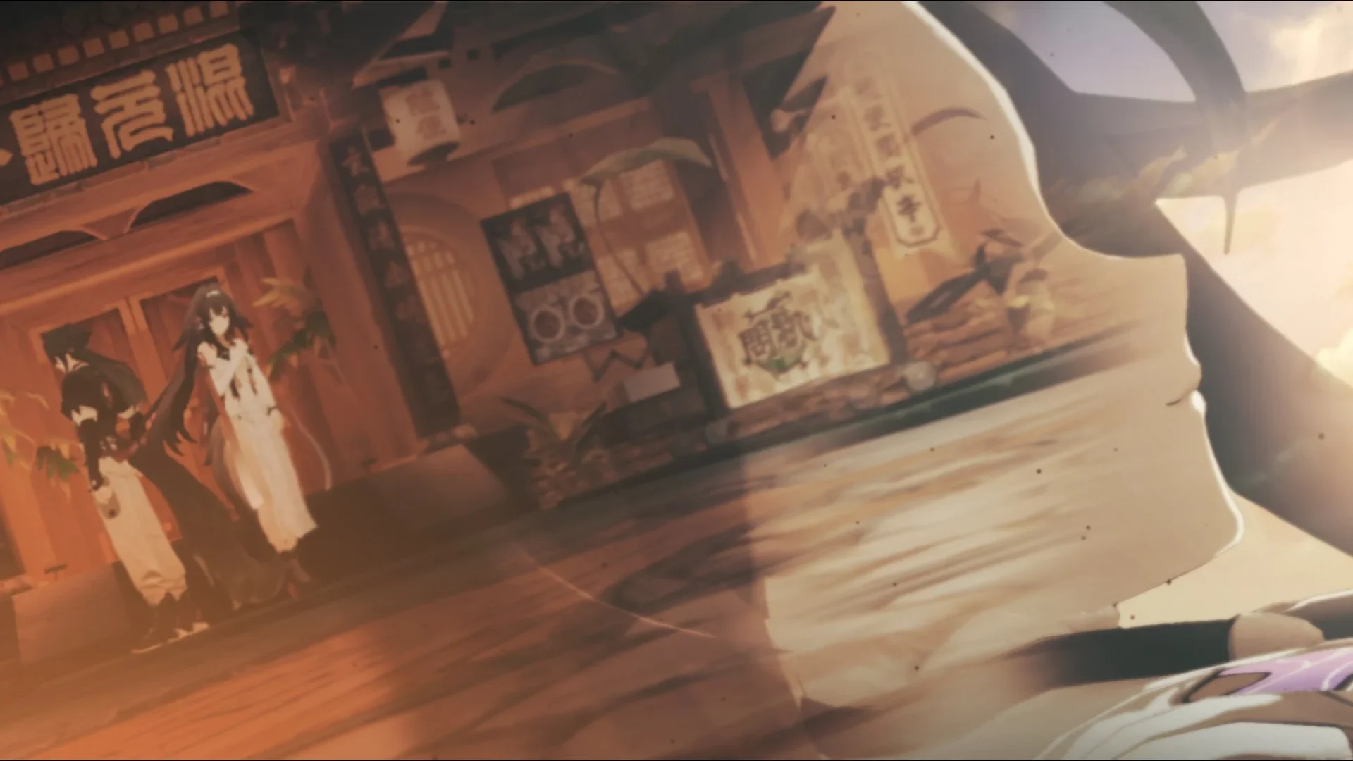 「ゼンレスゾーンゼロ」のゲーム内、東洋風の街並みを歩くキャラクター