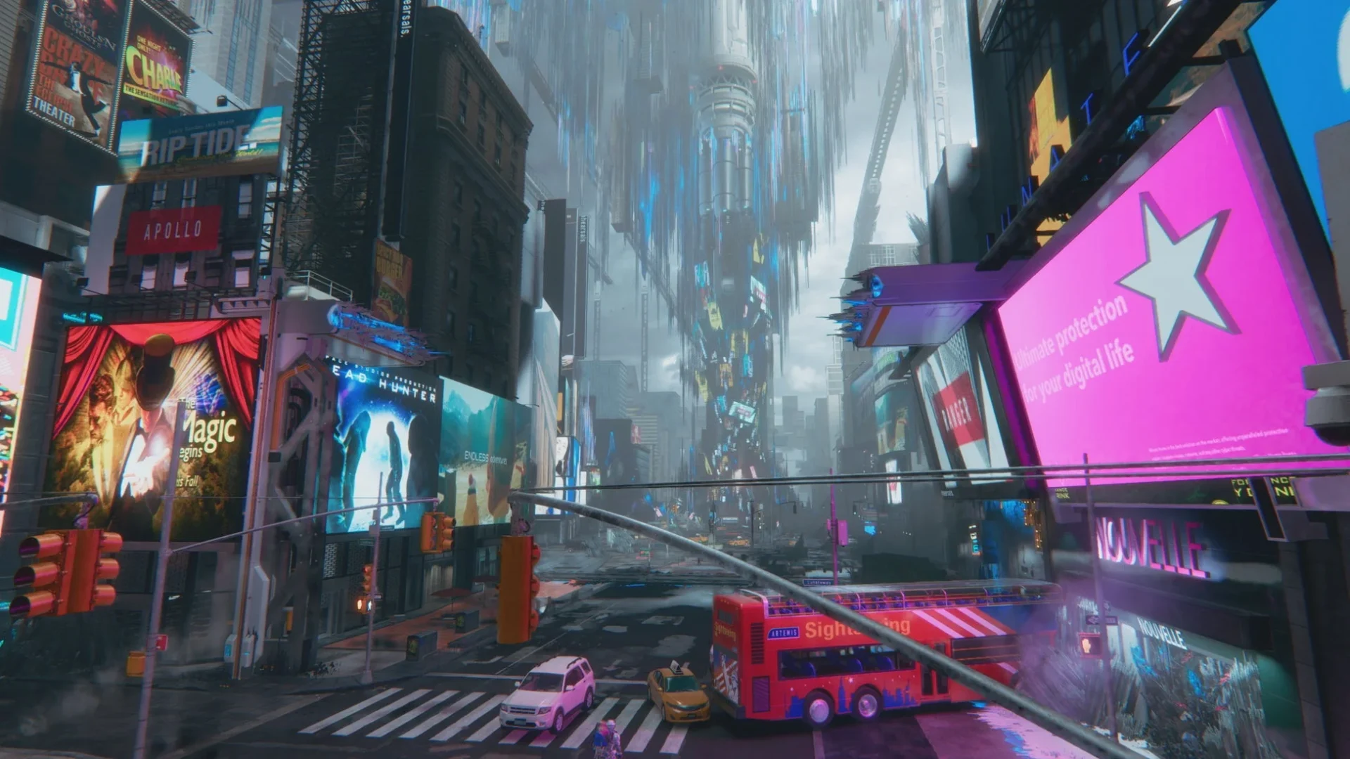 月面に再現されたニューヨーク風の街並み