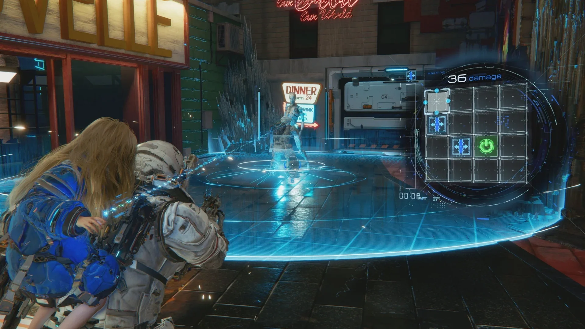 ヒューとディアナが連携して敵と戦うゲーム画面