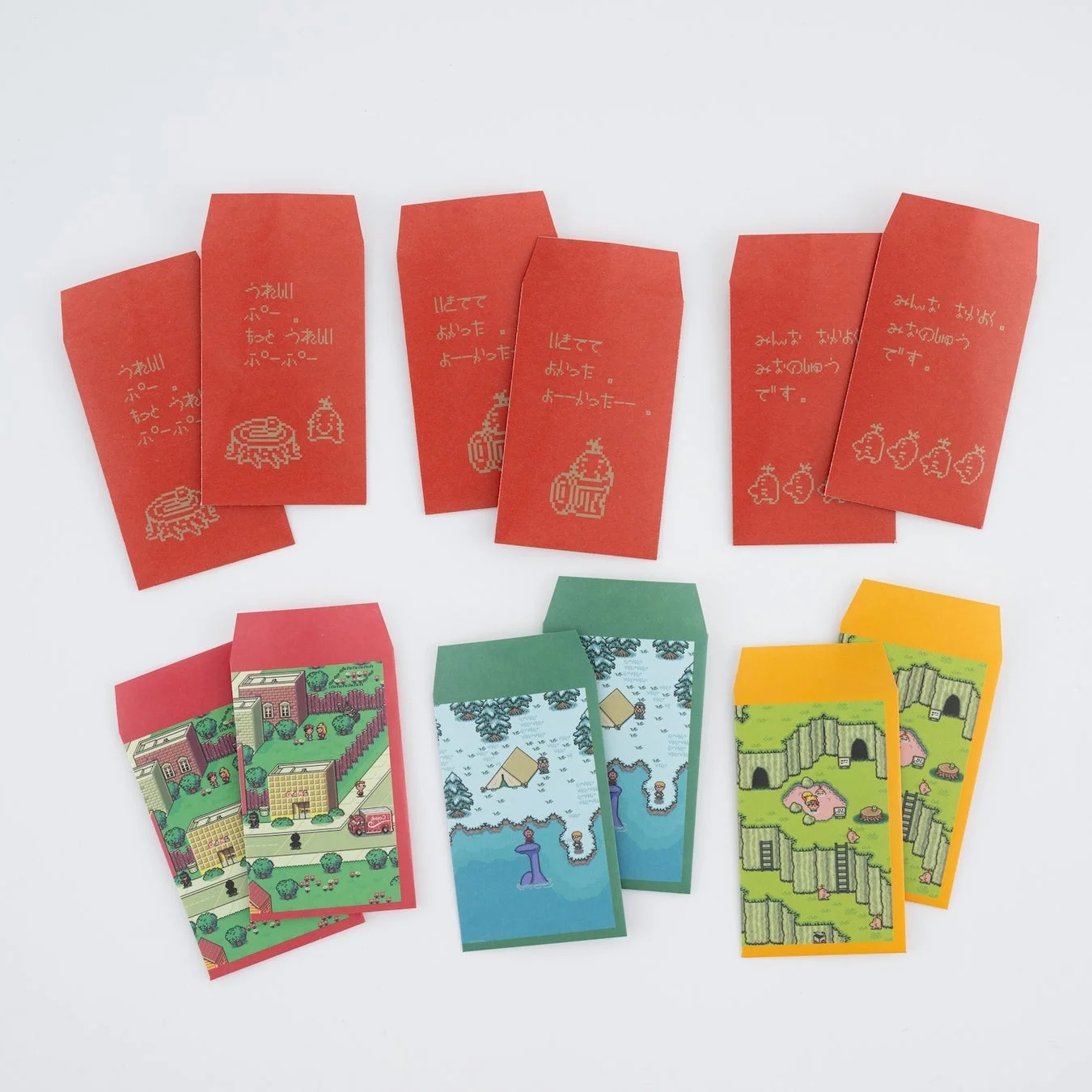 どせいさん柄とマップ柄のMOTHERポチ袋セット