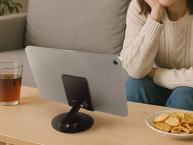 OWL-STD14にタブレットを設置し使用するシーン