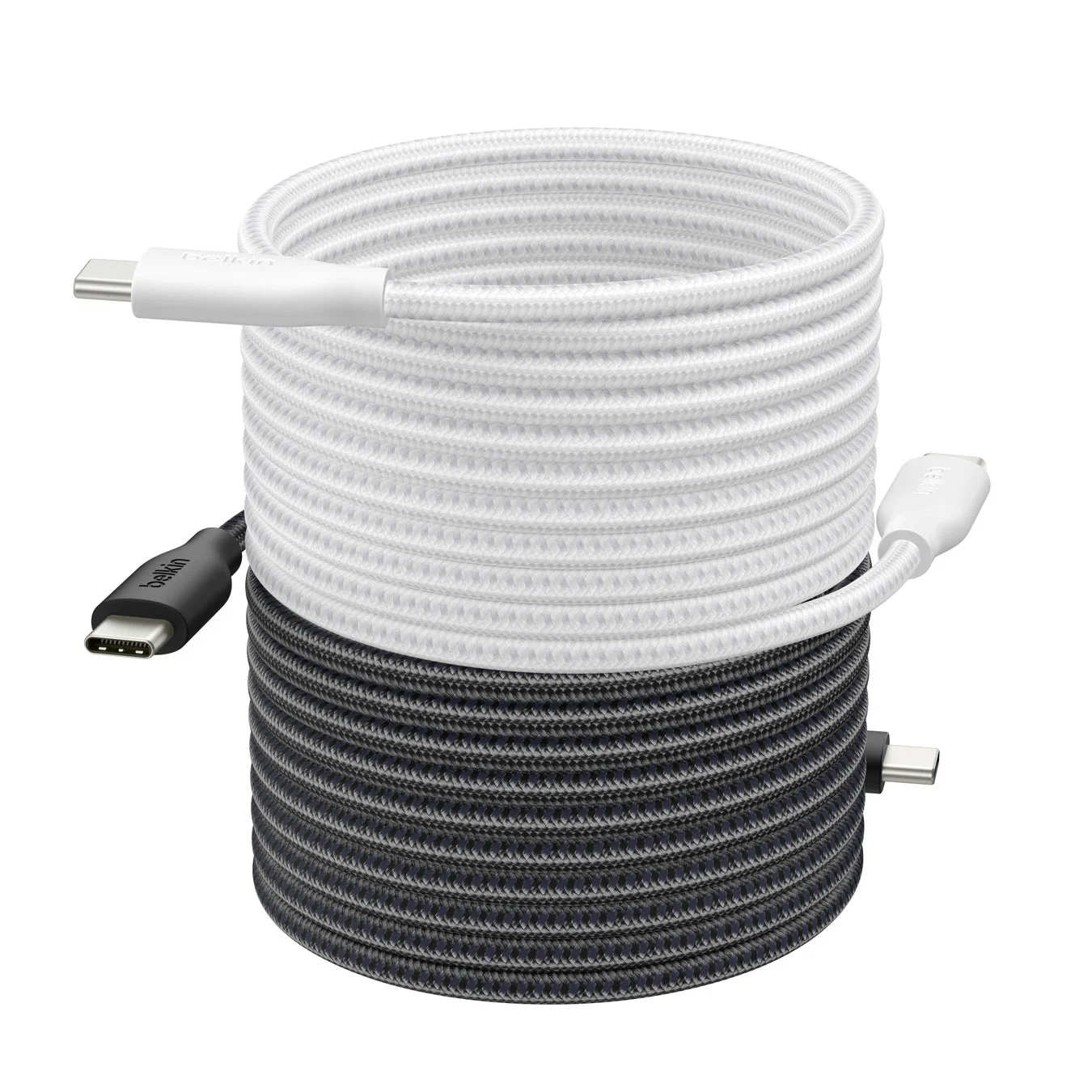 Belkin BoostCharge Pro Magnetic USB-Cケーブル 240W(2M)のブラックとホワイト