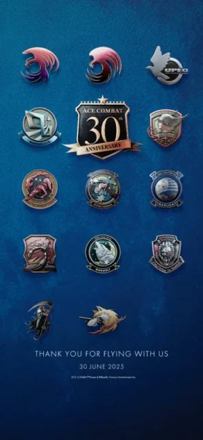 エースコンバットシリーズ30周年ロゴと歴代エンブレム