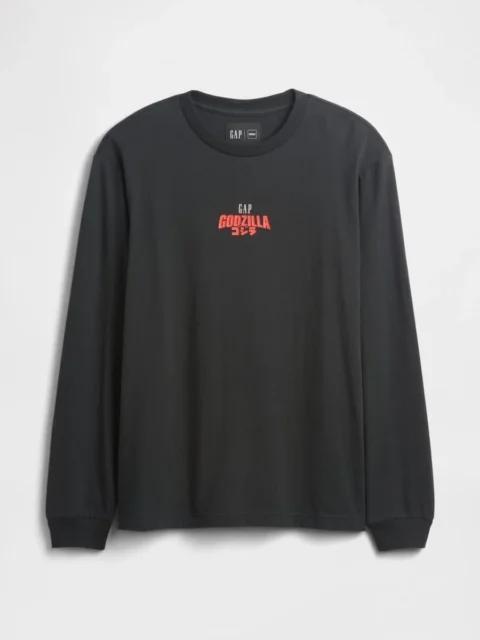 黒いゴジラ グラフィック GAPロゴ Tシャツ(フロント)
