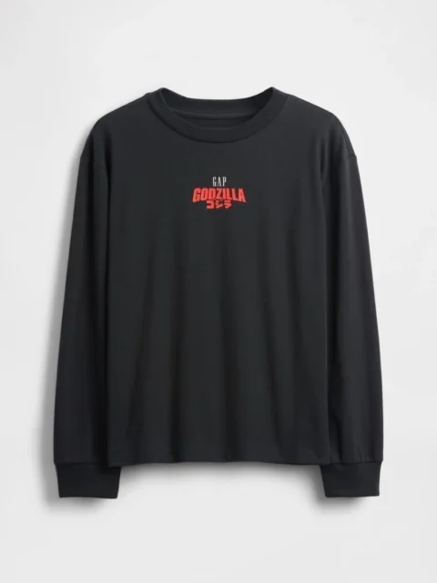 黒いボーイズ ゴジラ グラフィック GAPロゴ Tシャツ(フロント)