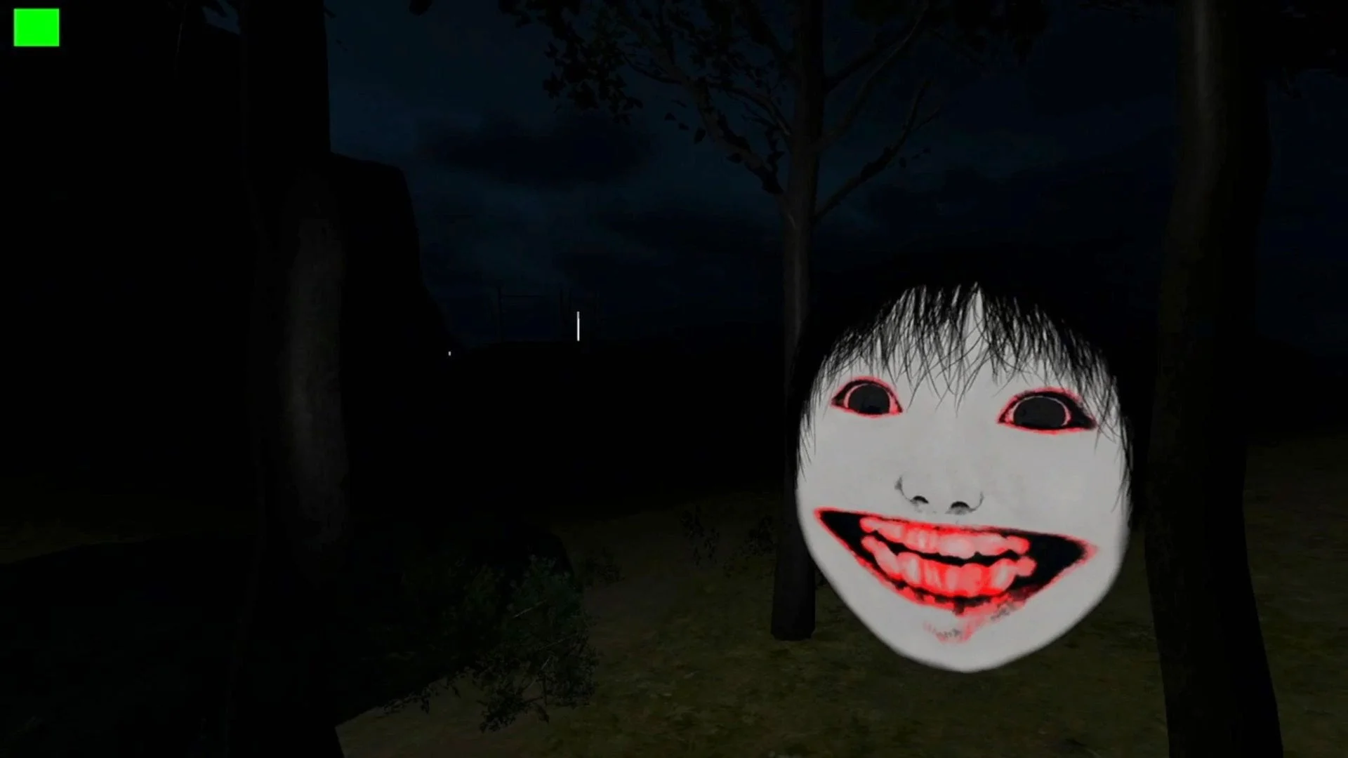 巨大な顔面の女「ヨシエ」が追ってくるゲームプレイ画面