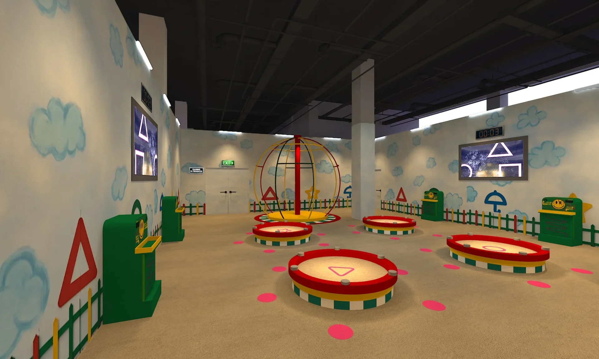 Netflix渋谷リアル・イカゲームのビー玉遊びゲームエリア