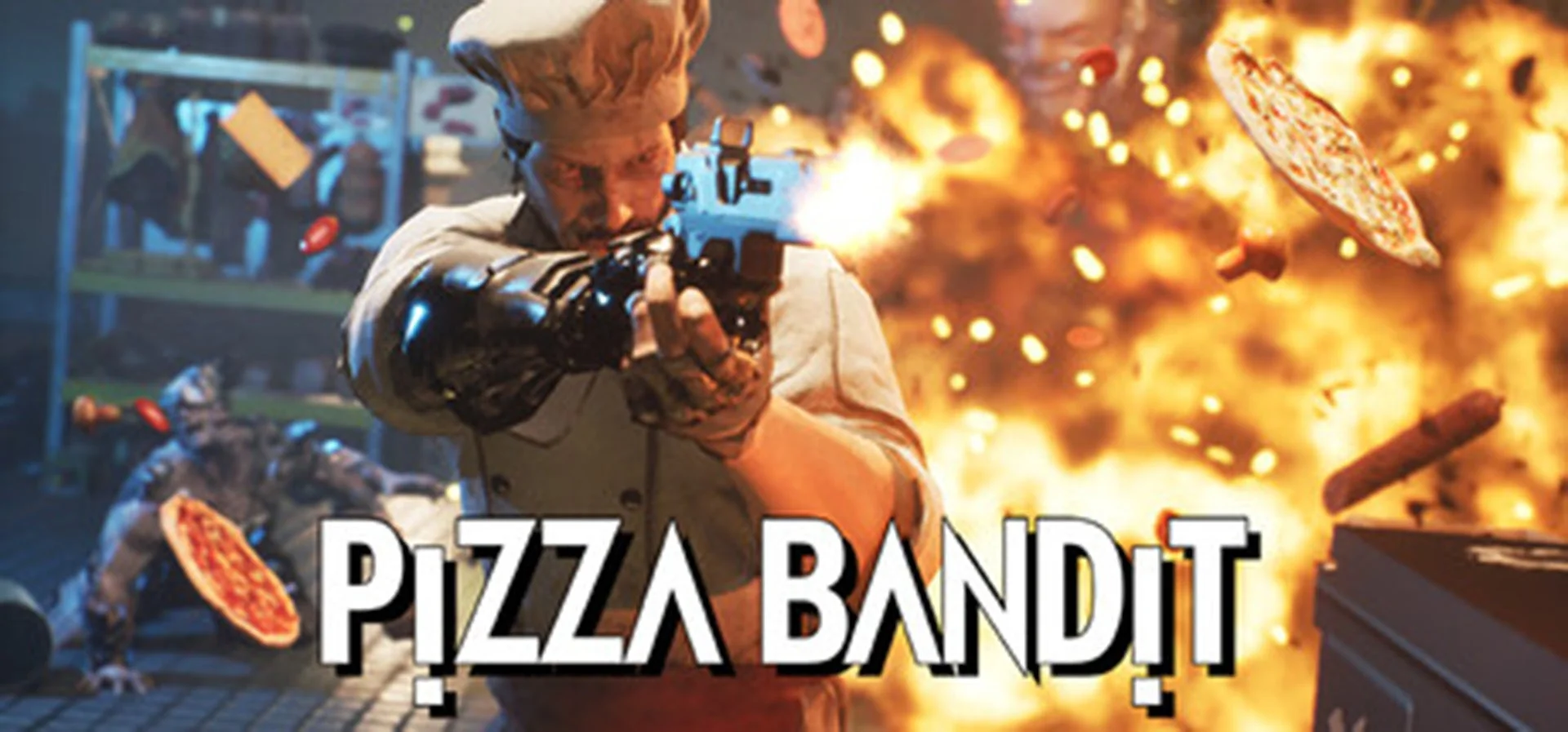 アクションシューティングゲーム『PIZZA BANDIT』のキービジュアル