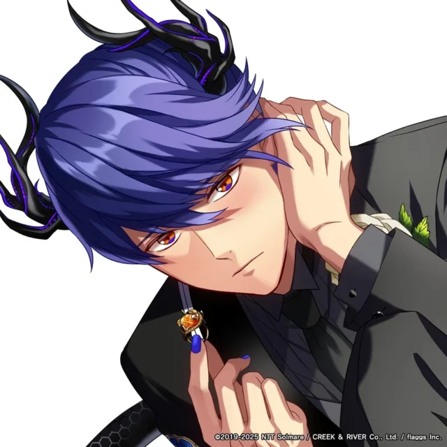 イケメン悪魔調教ゲーム『Obey Me!』のキャラクター、三男レヴィアタンのイラスト。