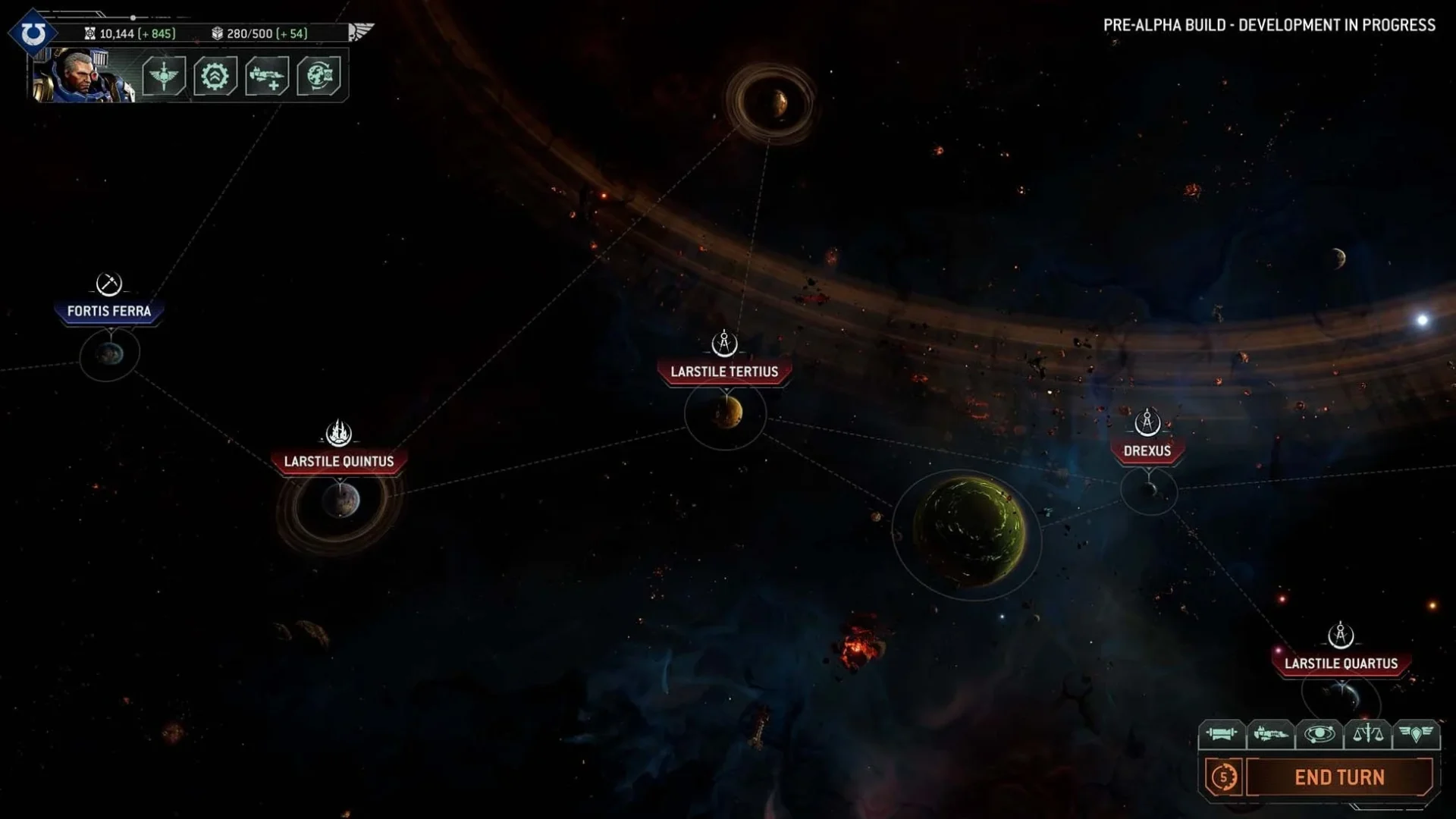 『トータルウォー:ウォーハンマー40,000』の銀河マップ画面