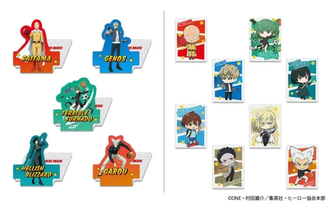 コラボメニュー注文でプレゼントされる限定ノベルティのスタンディコースターとキャラカード