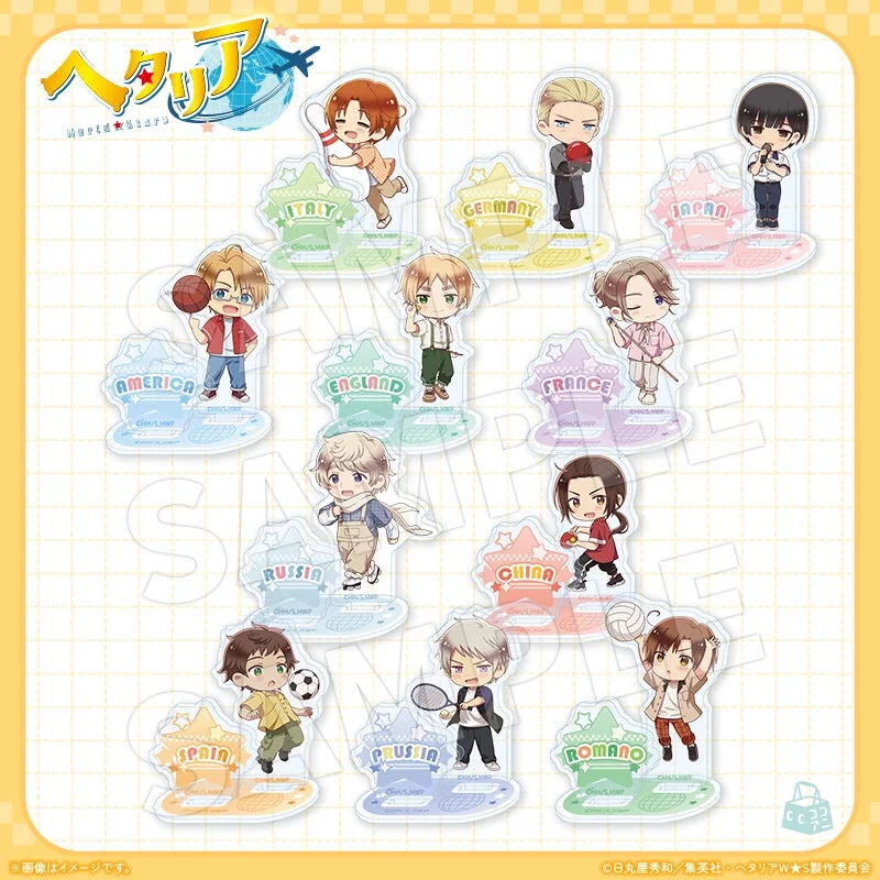 オリジナルグッズのアクリルスタンドプレート(ミニキャラ)全11種