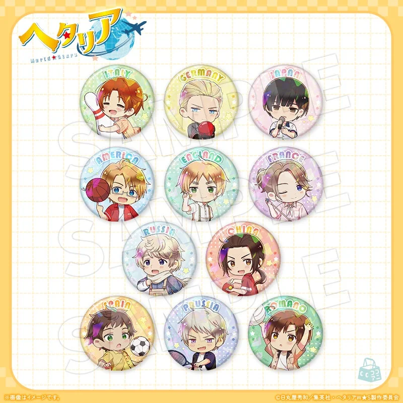 オリジナルグッズのトレーディングホログラム缶バッジ(ミニキャラ)全11種