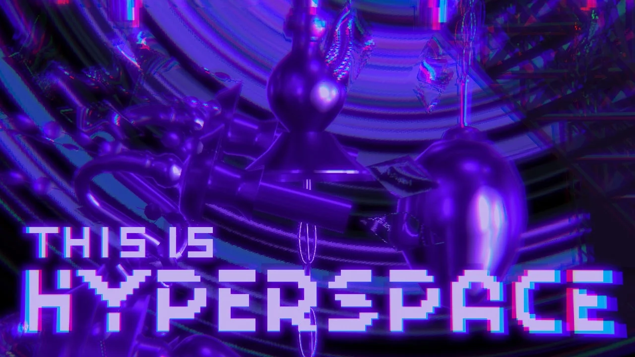 「THIS IS HYPERSPACE」と表示されたゲーム内画面
