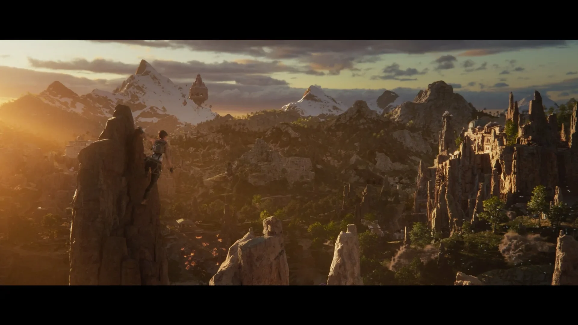 『Tomb Raider: Catalyst』でララ・クロフトが山を登る壮大な景色。