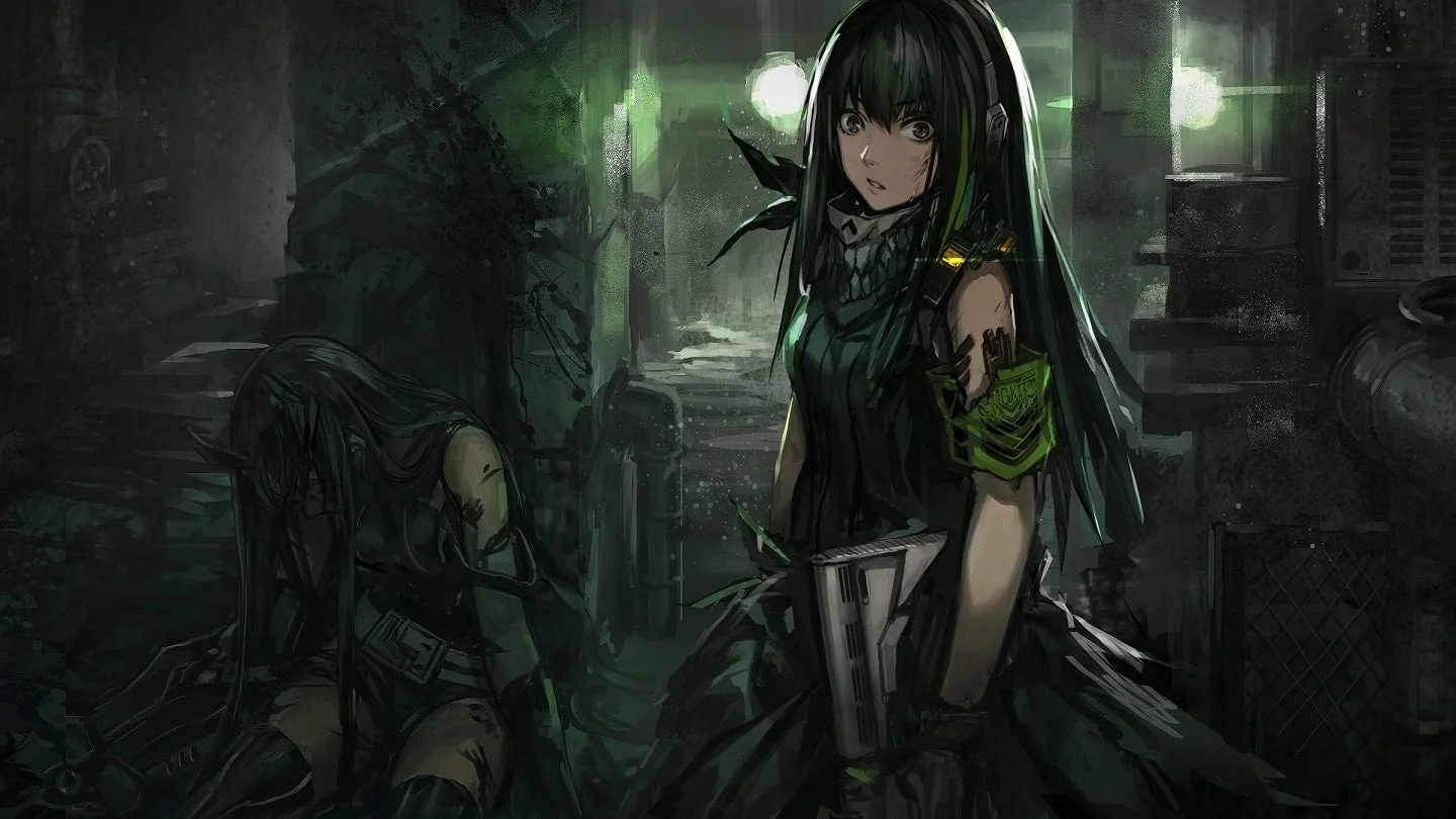 ドールズフロントラインのダークな世界観を示すキャラクターイラスト